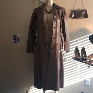 Skin Gear/ Vintage Vinyl/leather trench coat.